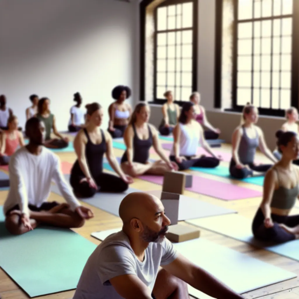 Deelnemers aan een rustige yogales in de studio van Zen Ruimte Flow.