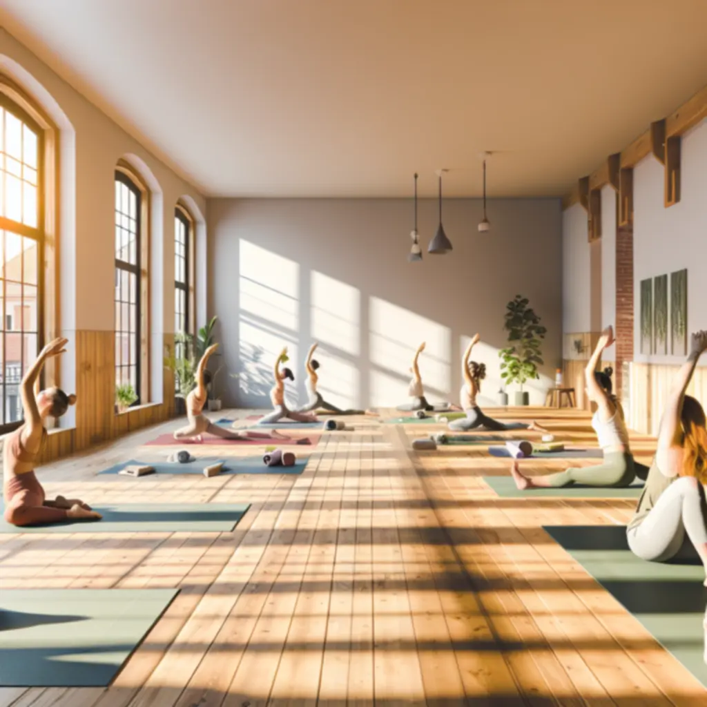 Lichte yogastudio met kalme, uitnodigende sfeer