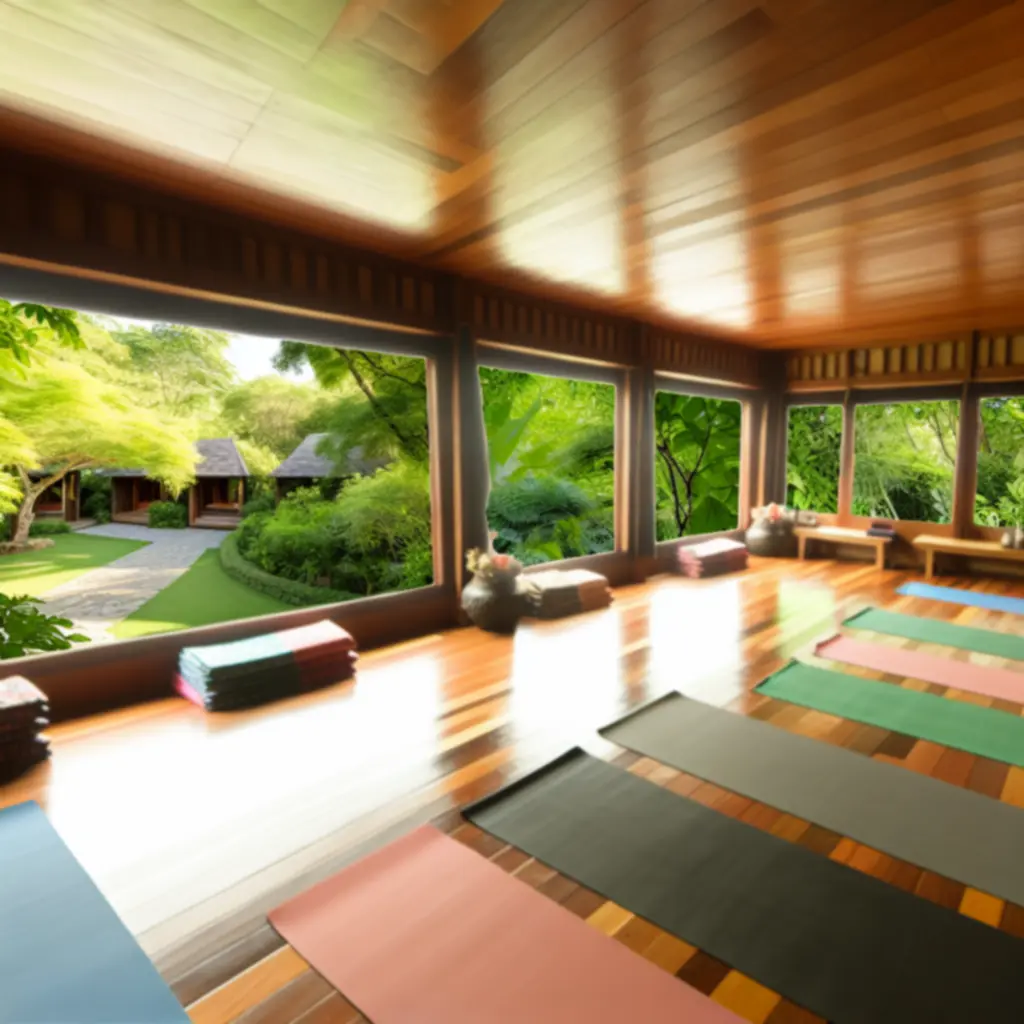 Lichte yogastudio met rustige, minimalistische inrichting